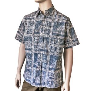 REYN Spooner Authentic Vintage Hawaiian Shirt Top Tiki Nautical Theme NWOT